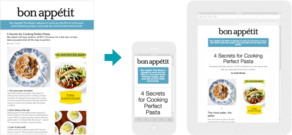 Email Prototype for Bon Appetit
